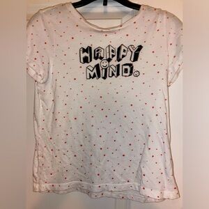 “HAPPY MIND” Kids Polka-Dot T-Shirt